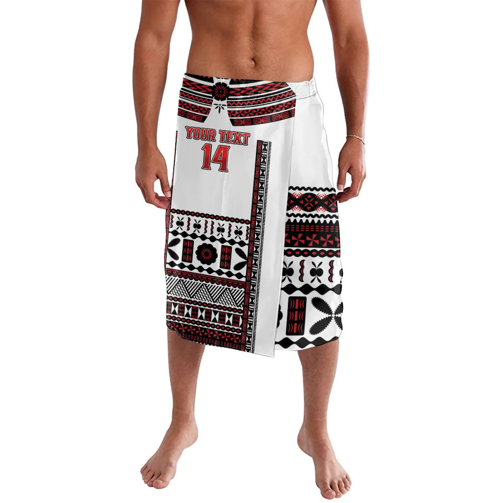 Fiji Rewa Rugby Custom Lavalava Go Champions Fijian Tapa Pattern LT14 White - Polynesian Pride