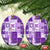 Hawaiian Quilt Ceramic Ornament Tiki Tropical Retro Purple Version LT14 Oval Purple - Polynesian Pride