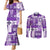 Hawaiian Quilt Couples Matching Mermaid Dress and Long Sleeve Button Shirt Tiki Tropical Retro Purple Version LT14 Purple - Polynesian Pride