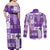 Hawaiian Quilt Couples Matching Off Shoulder Maxi Dress and Long Sleeve Button Shirt Tiki Tropical Retro Purple Version LT14 - Polynesian Pride