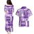 Hawaiian Quilt Couples Matching Puletasi Dress and Hawaiian Shirt Tiki Tropical Retro Purple Version LT14 - Polynesian Pride