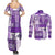 Hawaiian Quilt Couples Matching Summer Maxi Dress and Long Sleeve Button Shirt Tiki Tropical Retro Purple Version LT14 - Polynesian Pride