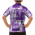 Hawaiian Quilt Family Matching Mermaid Dress and Hawaiian Shirt Tiki Tropical Retro Purple Version LT14 - Polynesian Pride