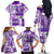 Hawaiian Quilt Family Matching Off Shoulder Long Sleeve Dress and Hawaiian Shirt Tiki Tropical Retro Purple Version LT14 - Polynesian Pride