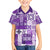 Hawaiian Quilt Family Matching Off Shoulder Long Sleeve Dress and Hawaiian Shirt Tiki Tropical Retro Purple Version LT14 Son's Shirt Purple - Polynesian Pride