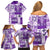 Hawaiian Quilt Family Matching Off Shoulder Short Dress and Hawaiian Shirt Tiki Tropical Retro Purple Version LT14 - Polynesian Pride