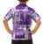 Hawaiian Quilt Family Matching Short Sleeve Bodycon Dress and Hawaiian Shirt Tiki Tropical Retro Purple Version LT14 - Polynesian Pride