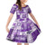 Hawaiian Quilt Family Matching Short Sleeve Bodycon Dress and Hawaiian Shirt Tiki Tropical Retro Purple Version LT14 Daughter's Dress Purple - Polynesian Pride