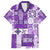 Hawaiian Quilt Family Matching Short Sleeve Bodycon Dress and Hawaiian Shirt Tiki Tropical Retro Purple Version LT14 Dad's Shirt - Short Sleeve Purple - Polynesian Pride