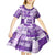 Hawaiian Quilt Kid Short Sleeve Dress Tiki Tropical Retro Purple Version LT14 - Polynesian Pride