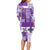 Hawaiian Quilt Long Sleeve Bodycon Dress Tiki Tropical Retro Purple Version LT14 - Polynesian Pride