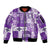 Hawaiian Quilt Sleeve Zip Bomber Jacket Tiki Tropical Retro Purple Version LT14 Unisex Purple - Polynesian Pride