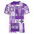 Hawaiian Quilt Women V Neck T Shirt Tiki Tropical Retro Purple Version LT14 - Polynesian Pride