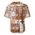 Hawaiian Quilt Baseball Jersey Tiki Tropical Retro Brown Version LT14 - Polynesian Pride