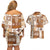 Hawaiian Quilt Couples Matching Off Shoulder Short Dress and Hawaiian Shirt Tiki Tropical Retro Brown Version LT14 - Polynesian Pride