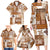 Hawaiian Quilt Family Matching Long Sleeve Bodycon Dress and Hawaiian Shirt Tiki Tropical Retro Brown Version LT14 - Polynesian Pride