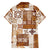 Hawaiian Quilt Family Matching Long Sleeve Bodycon Dress and Hawaiian Shirt Tiki Tropical Retro Brown Version LT14 - Polynesian Pride