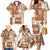 Hawaiian Quilt Family Matching Mermaid Dress and Hawaiian Shirt Tiki Tropical Retro Brown Version LT14 - Polynesian Pride