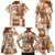 Hawaiian Quilt Family Matching Mermaid Dress and Hawaiian Shirt Tiki Tropical Retro Brown Version LT14 - Polynesian Pride