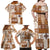 Hawaiian Quilt Family Matching Off Shoulder Maxi Dress and Hawaiian Shirt Tiki Tropical Retro Brown Version LT14 - Polynesian Pride