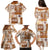 Hawaiian Quilt Family Matching Puletasi Dress and Hawaiian Shirt Tiki Tropical Retro Brown Version LT14 - Polynesian Pride