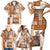 Hawaiian Quilt Family Matching Short Sleeve Bodycon Dress and Hawaiian Shirt Tiki Tropical Retro Brown Version LT14 - Polynesian Pride