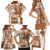 Hawaiian Quilt Family Matching Short Sleeve Bodycon Dress and Hawaiian Shirt Tiki Tropical Retro Brown Version LT14 - Polynesian Pride