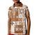 Hawaiian Quilt Kid Polo Shirt Tiki Tropical Retro Brown Version LT14 Kid Brown - Polynesian Pride