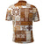 Hawaiian Quilt Polo Shirt Tiki Tropical Retro Brown Version LT14 - Polynesian Pride