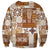 Hawaiian Quilt Sweatshirt Tiki Tropical Retro Brown Version LT14 - Polynesian Pride