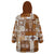 Hawaiian Quilt Wearable Blanket Hoodie Tiki Tropical Retro Brown Version LT14 - Polynesian Pride