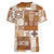 Hawaiian Quilt Women V Neck T Shirt Tiki Tropical Retro Brown Version LT14 - Polynesian Pride