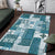 Hawaiian Quilt Area Rug Tiki Tropical Retro Dark Cyan Version LT14 Dark Cyan - Polynesian Pride