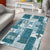 Hawaiian Quilt Area Rug Tiki Tropical Retro Dark Cyan Version LT14 - Polynesian Pride