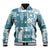 Hawaiian Quilt Baseball Jacket Tiki Tropical Retro Dark Cyan Version LT14 Unisex Dark Cyan - Polynesian Pride