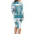 Hawaiian Quilt Family Matching Long Sleeve Bodycon Dress and Hawaiian Shirt Tiki Tropical Retro Dark Cyan Version LT14 - Polynesian Pride