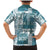 Hawaiian Quilt Family Matching Mermaid Dress and Hawaiian Shirt Tiki Tropical Retro Dark Cyan Version LT14 - Polynesian Pride