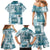 Hawaiian Quilt Family Matching Mermaid Dress and Hawaiian Shirt Tiki Tropical Retro Dark Cyan Version LT14 - Polynesian Pride