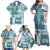 Hawaiian Quilt Family Matching Off Shoulder Maxi Dress and Hawaiian Shirt Tiki Tropical Retro Dark Cyan Version LT14 - Polynesian Pride