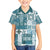 Hawaiian Quilt Family Matching Off Shoulder Short Dress and Hawaiian Shirt Tiki Tropical Retro Dark Cyan Version LT14 Son's Shirt Dark Cyan - Polynesian Pride