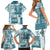 Hawaiian Quilt Family Matching Short Sleeve Bodycon Dress and Hawaiian Shirt Tiki Tropical Retro Dark Cyan Version LT14 - Polynesian Pride