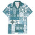 Hawaiian Quilt Family Matching Short Sleeve Bodycon Dress and Hawaiian Shirt Tiki Tropical Retro Dark Cyan Version LT14 Dad's Shirt - Short Sleeve Dark Cyan - Polynesian Pride