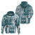 Hawaiian Quilt Hoodie Tiki Tropical Retro Dark Cyan Version LT14 - Polynesian Pride