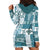 Hawaiian Quilt Hoodie Dress Tiki Tropical Retro Dark Cyan Version LT14 - Polynesian Pride