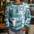 Hawaiian Quilt Kid Ugly Christmas Sweater Tiki Tropical Retro Dark Cyan Version LT14 - Polynesian Pride