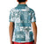 Hawaiian Quilt Kid Polo Shirt Tiki Tropical Retro Dark Cyan Version LT14 - Polynesian Pride