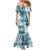 Hawaiian Quilt Mermaid Dress Tiki Tropical Retro Dark Cyan Version LT14 - Polynesian Pride