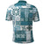 Hawaiian Quilt Polo Shirt Tiki Tropical Retro Dark Cyan Version LT14 - Polynesian Pride