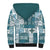 Hawaiian Quilt Sherpa Hoodie Tiki Tropical Retro Dark Cyan Version LT14 - Polynesian Pride