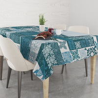 Hawaiian Quilt Tablecloth Tiki Tropical Retro Dark Cyan Version LT14 - Polynesian Pride